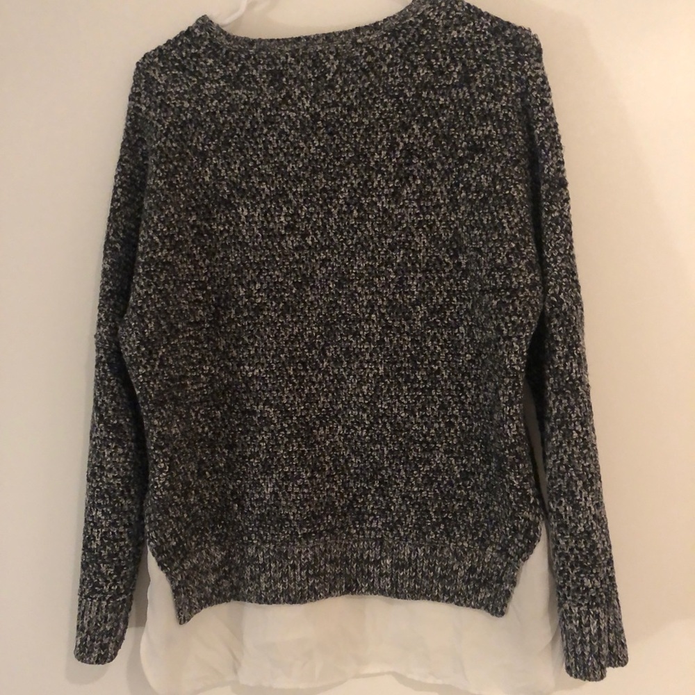 Casual Long Sleeve Sweater with shirt-tails